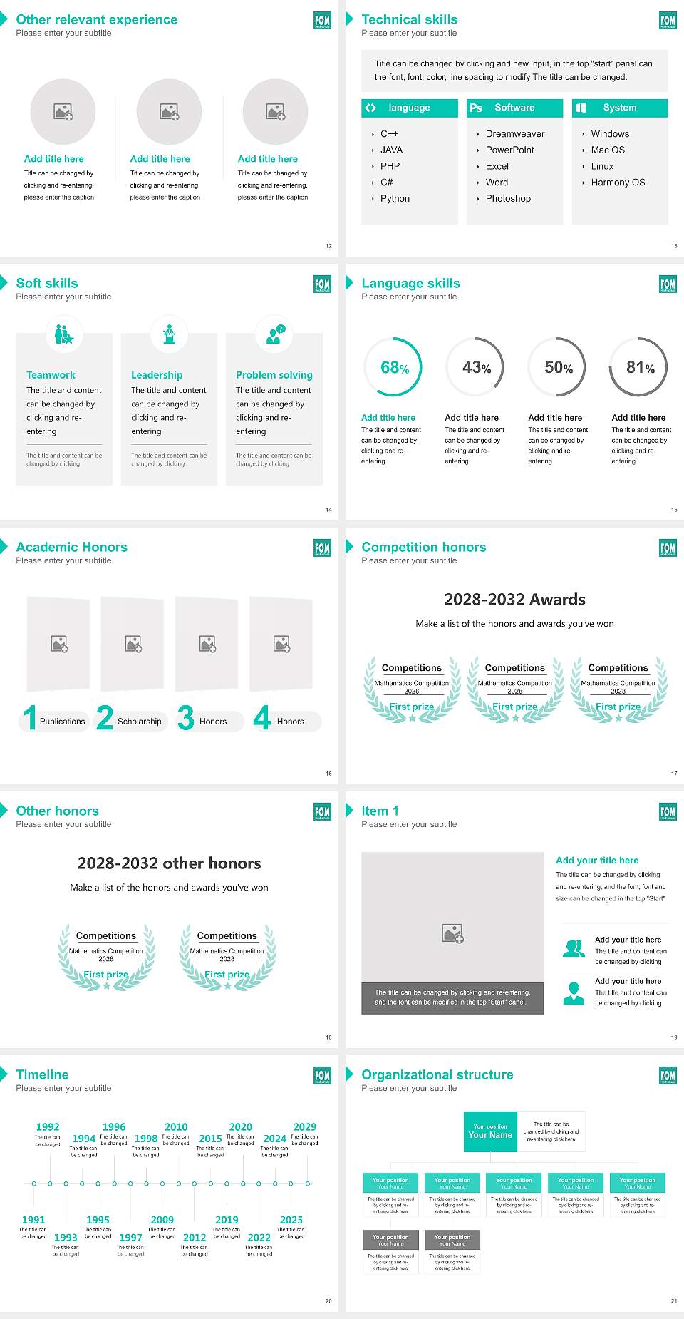 FOM University of Applied Sciences for Economics and Management Resume PPT Template4:3 ratio PPT effect preview image3