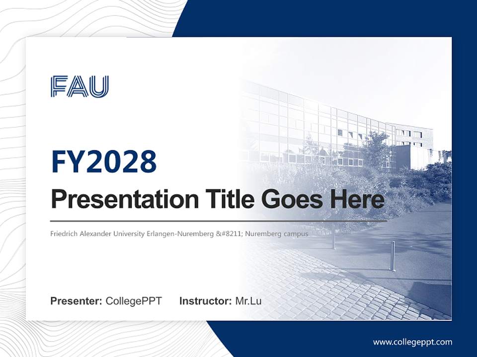 Friedrich Alexander University Erlangen-Nuremberg – Nuremberg campus Academic Presentation/Research Findings Report PPT Template4:3 ratio PPT effect preview image5