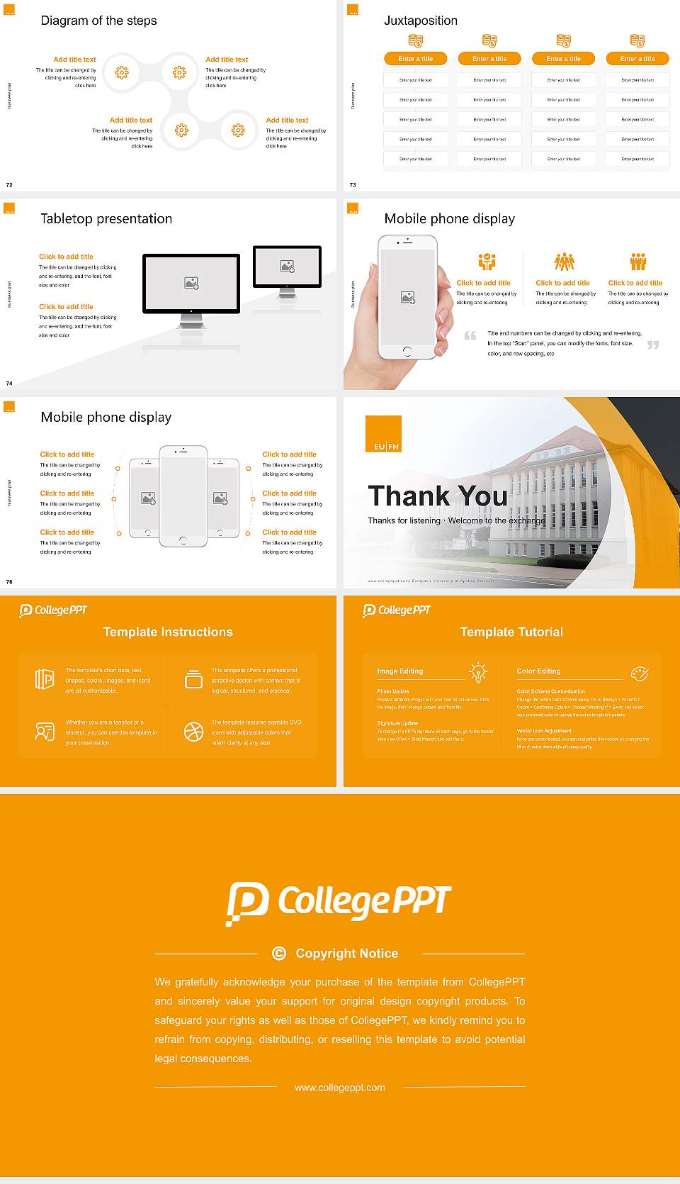 European University of Applied Sciences Competition/Entrepreneurship Contest PPT Template16:9 ratio PPT effect preview image9