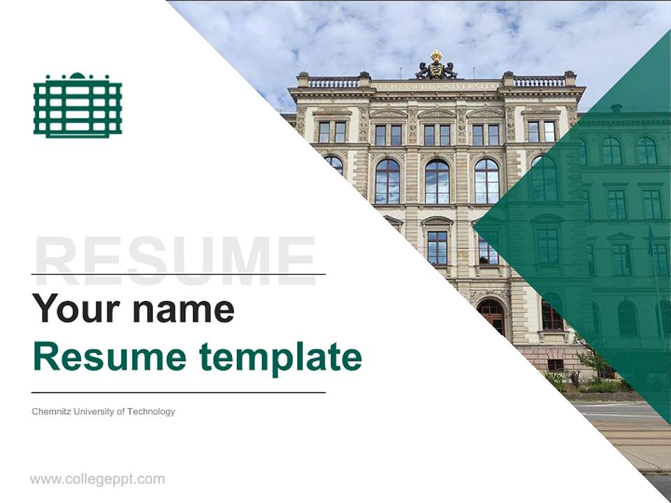 Chemnitz University of Technology Resume PPT Template4:3 ratio PPT effect preview image5