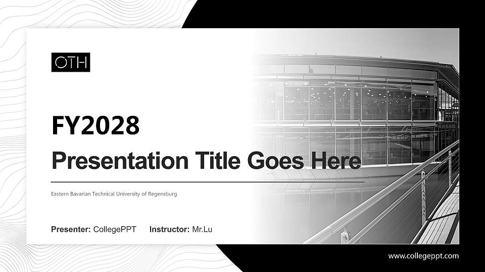 Eastern Bavarian Technical University of Regensburg Academic Presentation/Research Findings Report PPT Template16:9 ratio PPT effect preview image