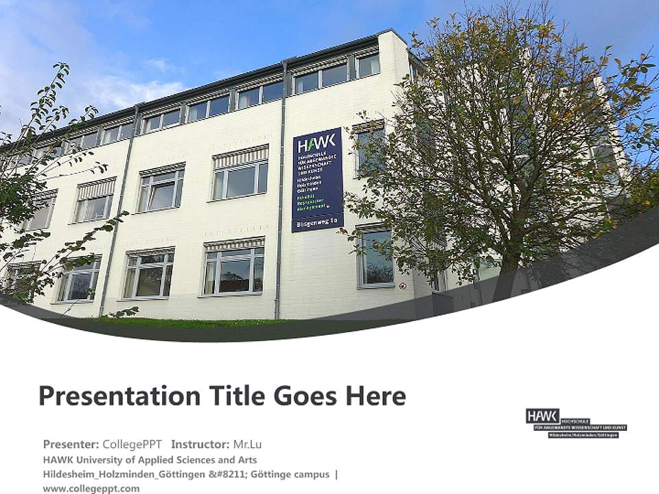 HAWK University of Applied Sciences and Arts Hildesheim_Holzminden_Göttingen – Göttinge campus Course/Courseware Creation PPT Template4:3 ratio PPT effect preview image5