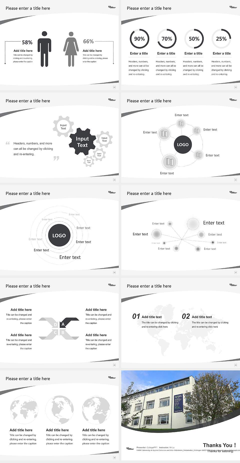 HAWK University of Applied Sciences and Arts Hildesheim_Holzminden_Göttingen – Göttinge campus Course/Courseware Creation PPT Template4:3 ratio PPT effect preview image4