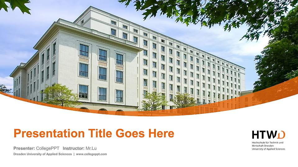 Dresden University of Applied Sciences Course/Courseware Creation PPT Template16:9 ratio PPT effect preview image