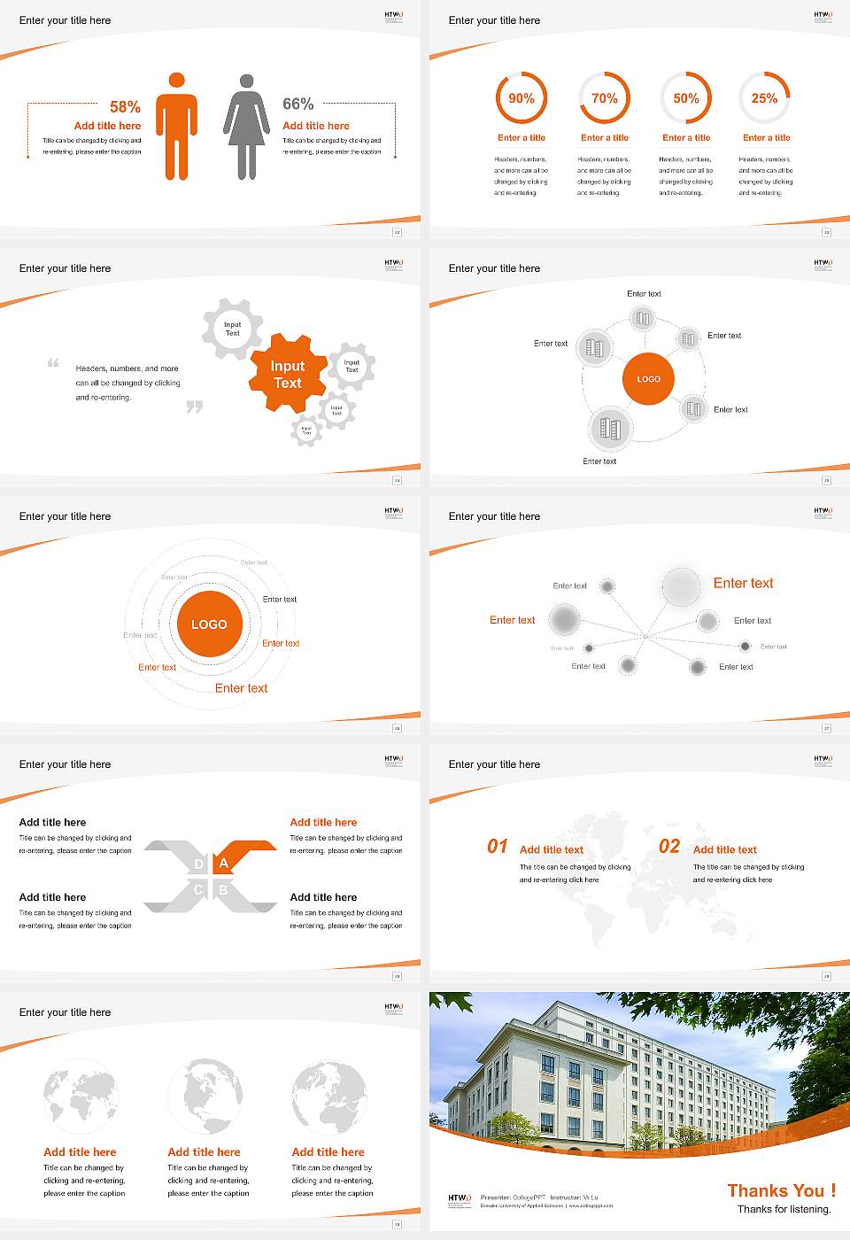 Dresden University of Applied Sciences Course/Courseware Creation PPT Template16:9 ratio PPT effect preview image4