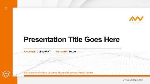 East Bavarian Technical University of Applied Sciences Amberg-Weiden Thesis Proposal/Graduation Defense PPT Template