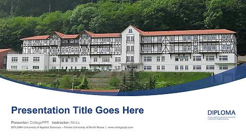 DIPLOMA University of Applied Sciences – Private University of North Hesse Course/Courseware Creation PPT Template