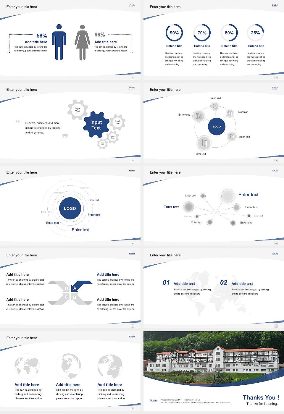 DIPLOMA University of Applied Sciences – Private University of North Hesse Course/Courseware Creation PPT Template16:9 ratio PPT effect preview image4