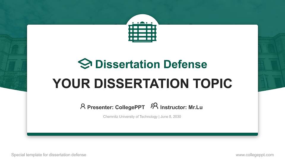 Chemnitz University of Technology Graduation Thesis Defense PPT Template16:9 ratio PPT effect preview image