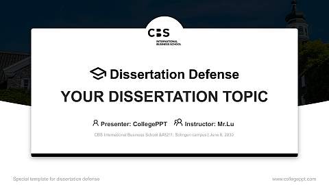CBS International Business School – Solingen campus Graduation Thesis Defense PPT Template