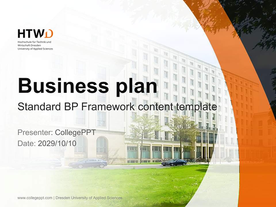 Dresden University of Applied Sciences Competition/Entrepreneurship Contest PPT Template4:3 ratio PPT effect preview image9