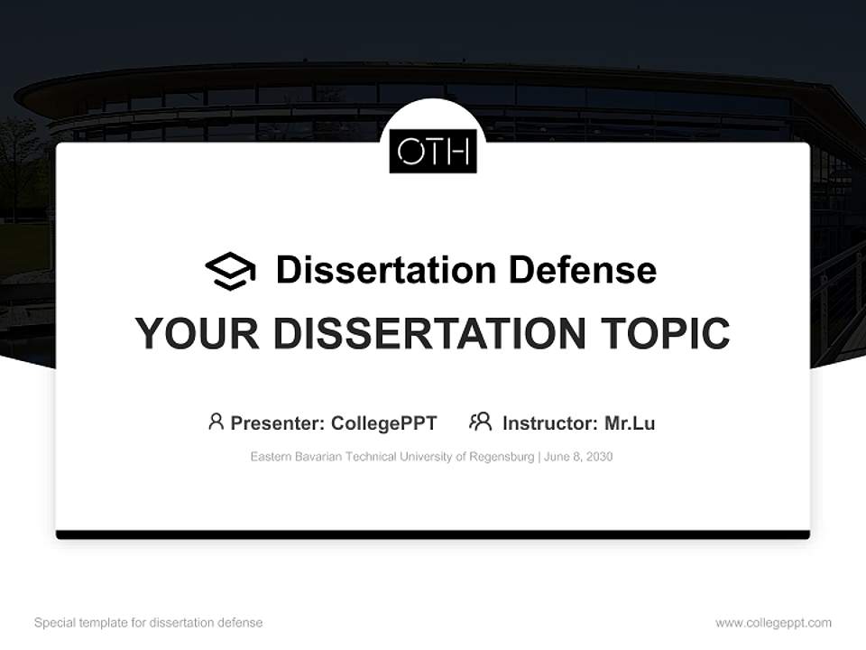 Eastern Bavarian Technical University of Regensburg Graduation Thesis Defense PPT Template4:3 ratio PPT effect preview image7