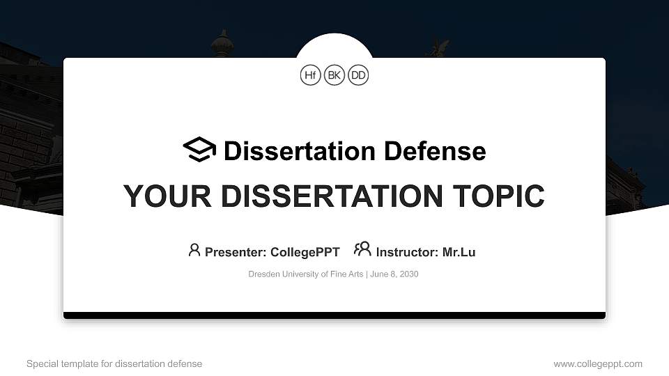 Dresden University of Fine Arts Graduation Thesis Defense PPT Template16:9 ratio PPT effect preview image