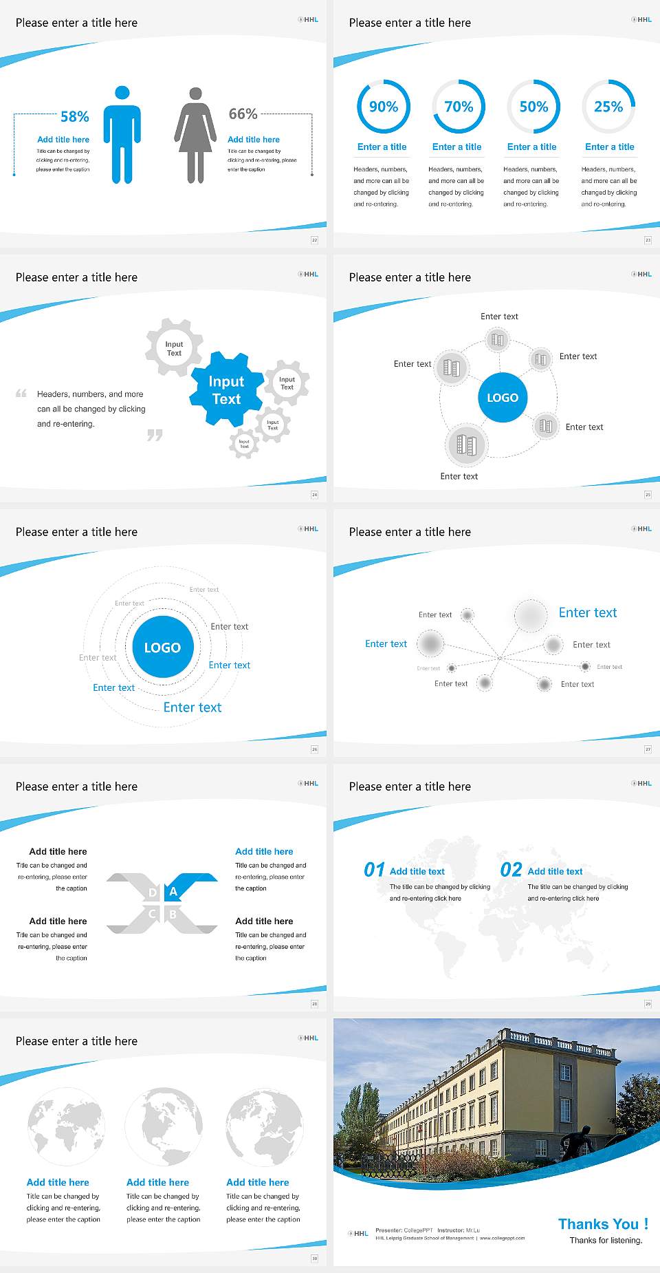 HHL Leipzig Graduate School of Management Course/Courseware Creation PPT Template4:3 ratio PPT effect preview image4
