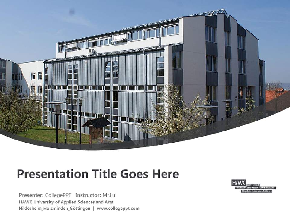 HAWK University of Applied Sciences and Arts Hildesheim_Holzminden_Göttingen Course/Courseware Creation PPT Template4:3 ratio PPT effect preview image5