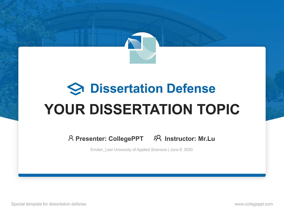 Emden_Leer University of Applied Sciences Graduation Thesis Defense PPT Template4:3 ratio PPT effect preview image7