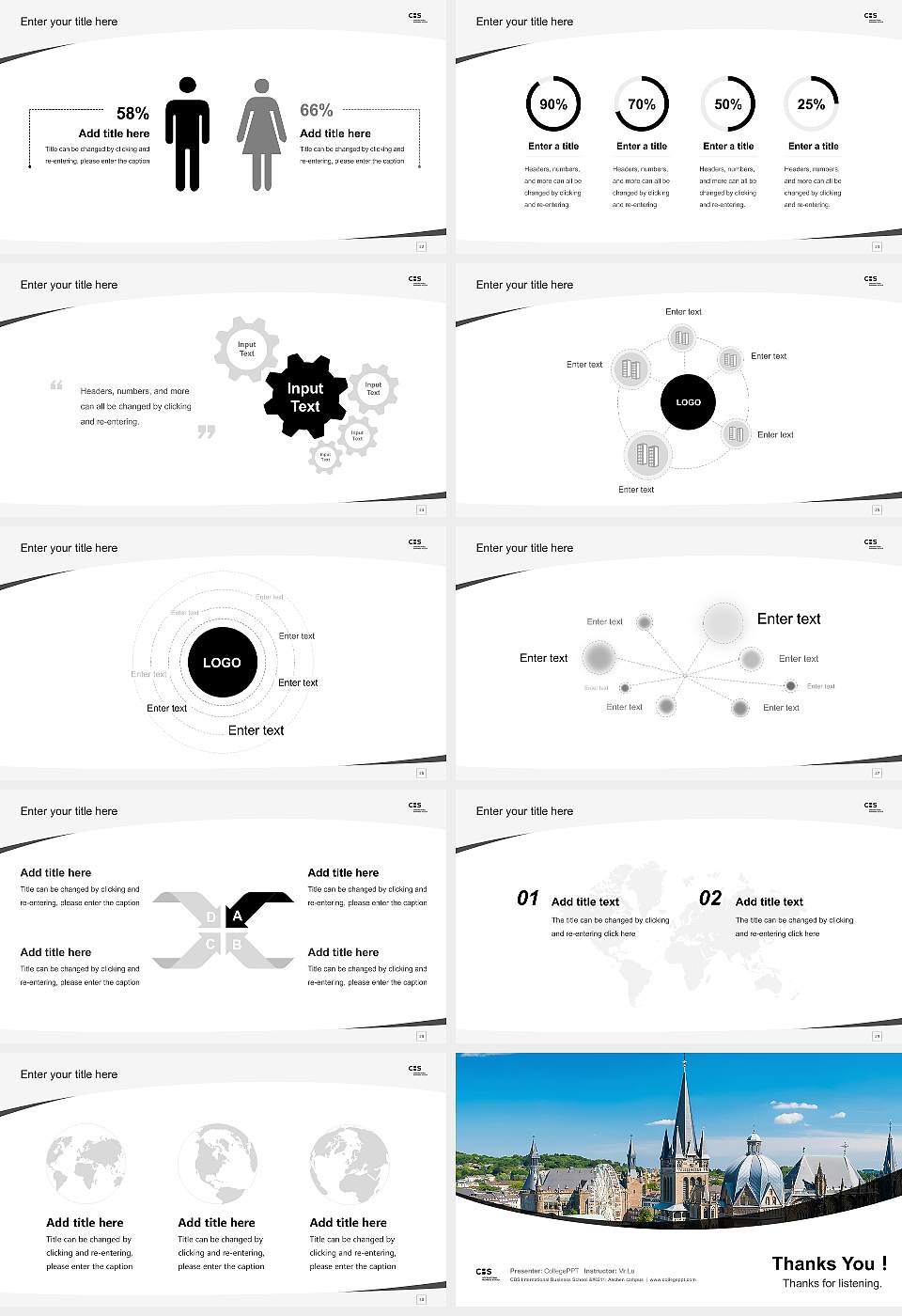CBS International Business School – Aachen campus Course/Courseware Creation PPT Template16:9 ratio PPT effect preview image4