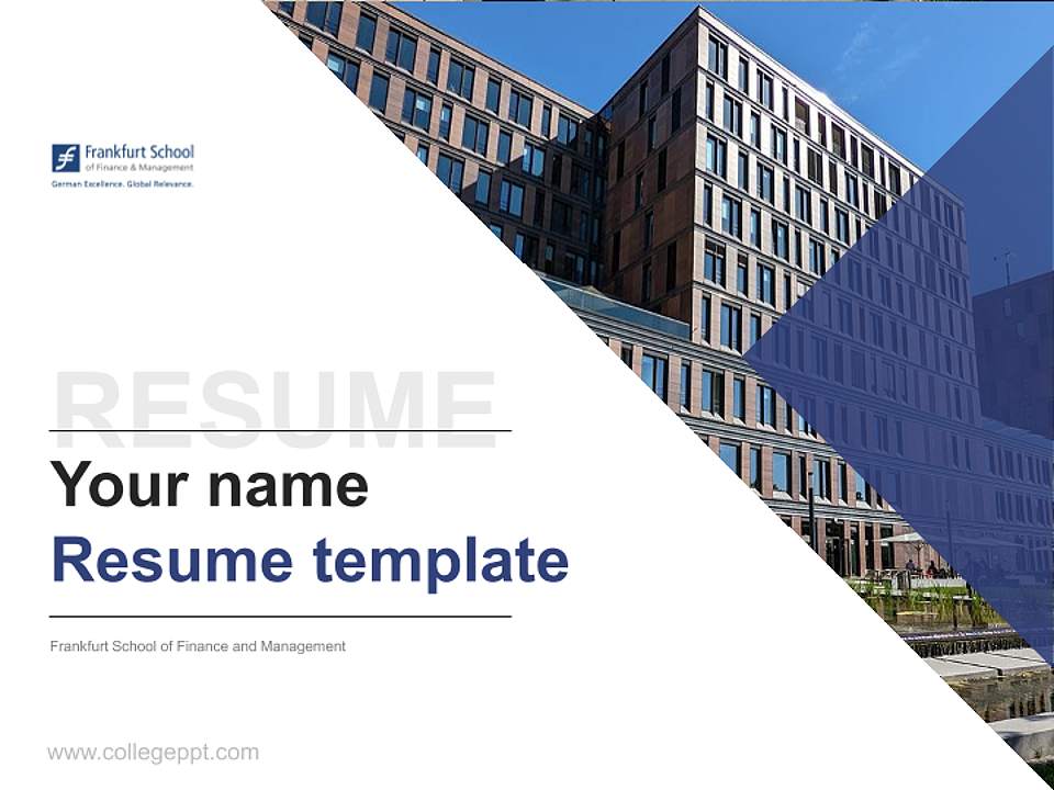 Frankfurt School of Finance and Management Resume PPT Template4:3 ratio PPT effect preview image5