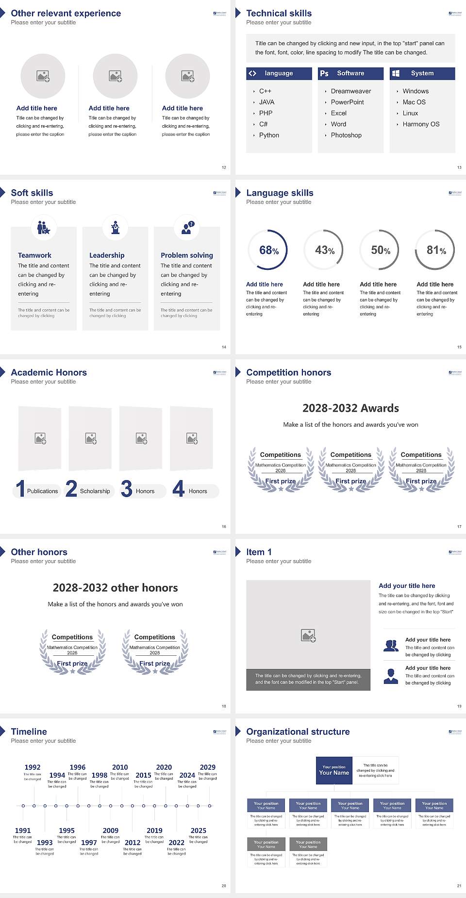 Frankfurt School of Finance and Management Resume PPT Template4:3 ratio PPT effect preview image3