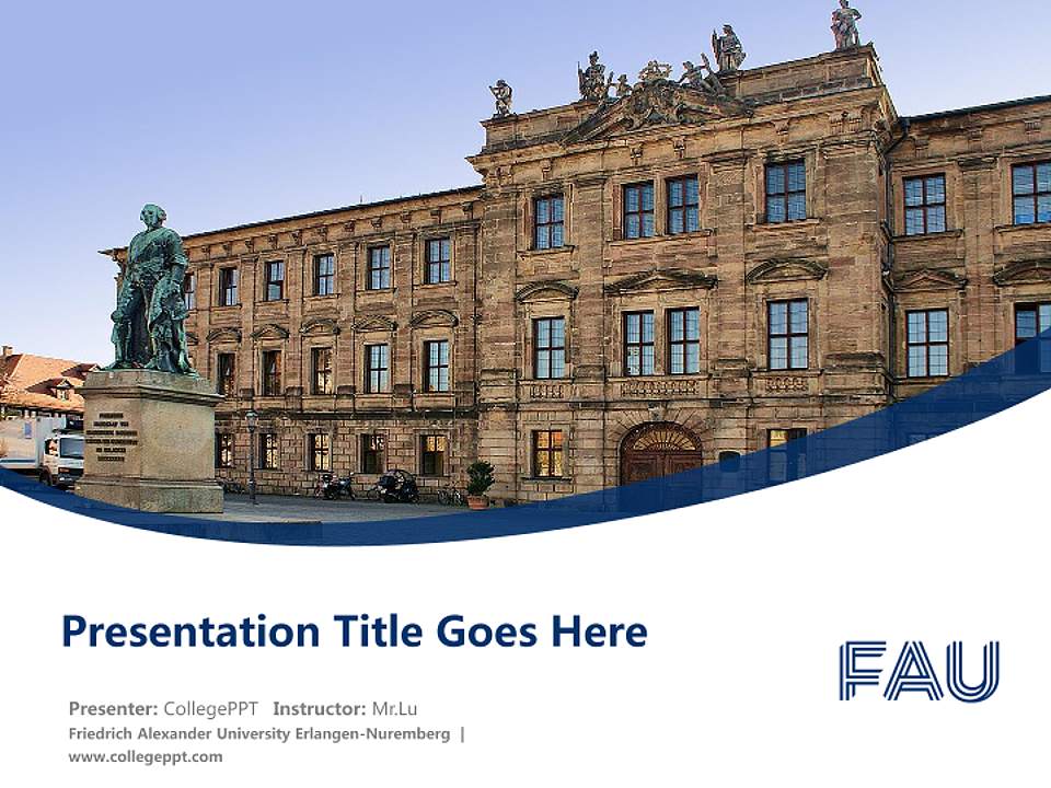 Friedrich Alexander University Erlangen-Nuremberg Course/Courseware Creation PPT Template4:3 ratio PPT effect preview image5