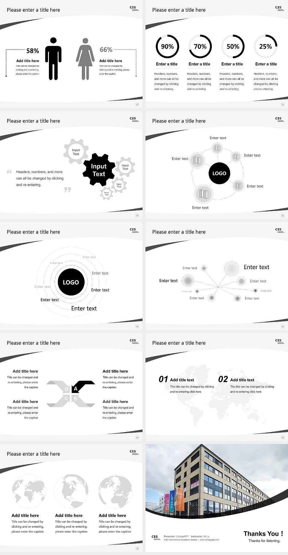 CBS International Business School Course/Courseware Creation PPT Template4:3 ratio PPT effect preview image4