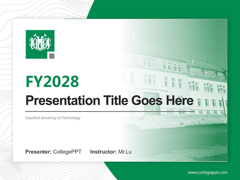 Clausthal University of Technology Academic Presentation/Research Findings Report PPT Template4:3 ratio PPT effect preview image5