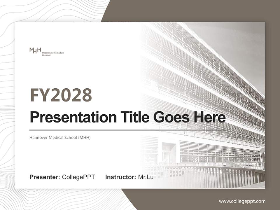 Hannover Medical School (MHH) Academic Presentation/Research Findings Report PPT Template4:3 ratio PPT effect preview image5