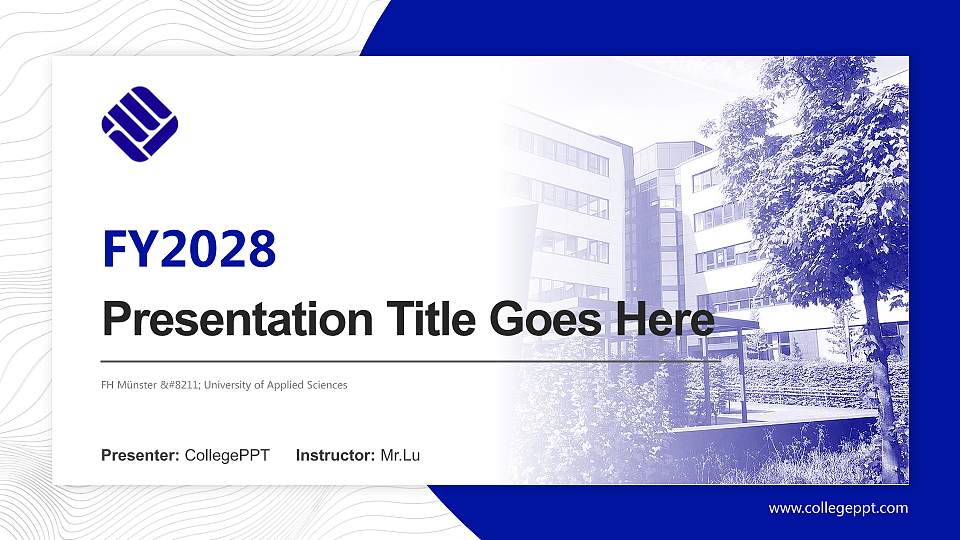 FH Münster – University of Applied Sciences Academic Presentation/Research Findings Report PPT Template16:9 ratio PPT effect preview image