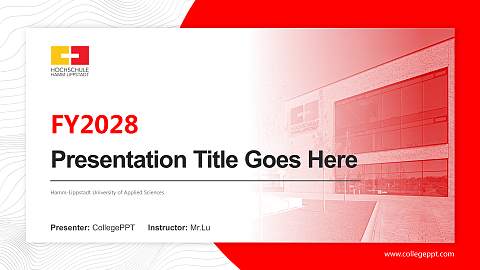 Hamm-Lippstadt University of Applied Sciences Academic Presentation/Research Findings Report PPT Template