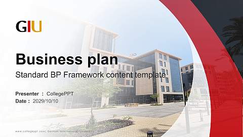 German International University Competition/Entrepreneurship Contest PPT Template