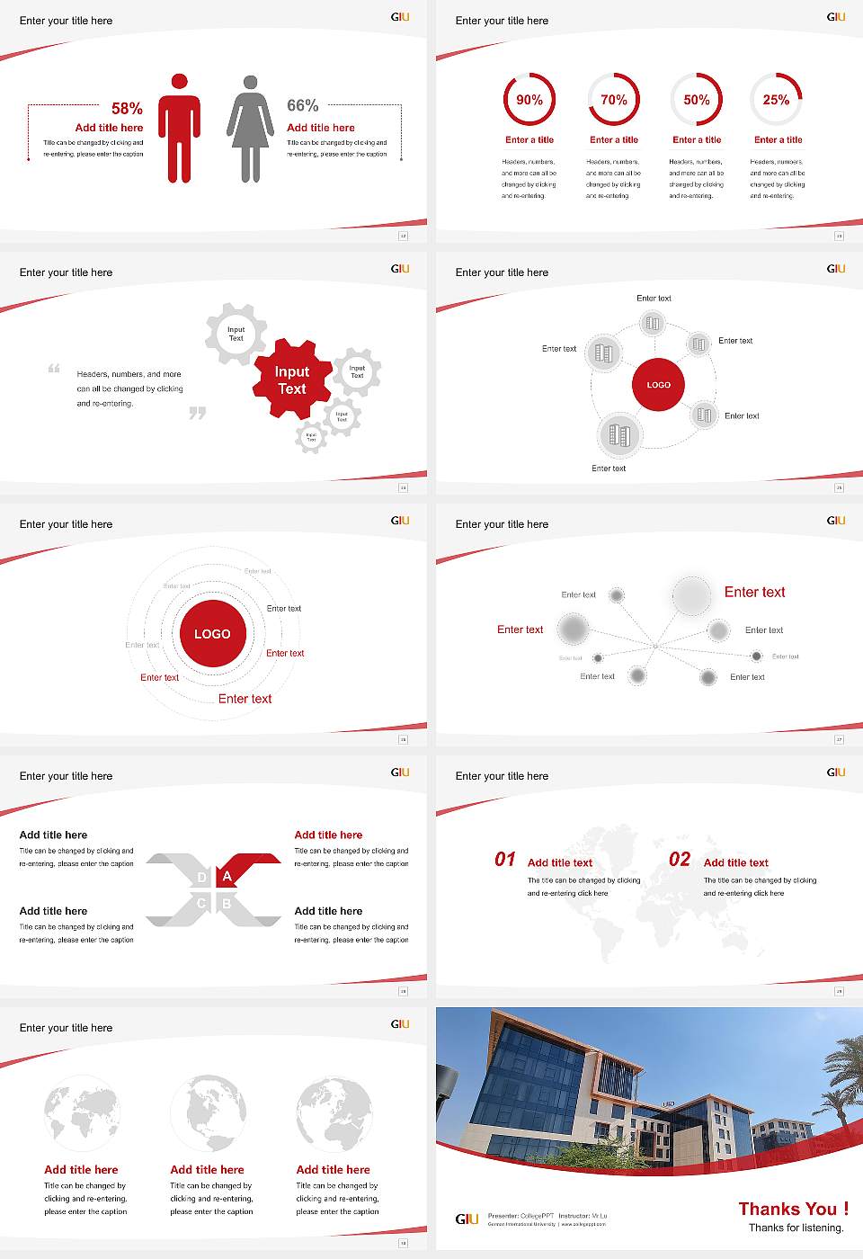 German International University Course/Courseware Creation PPT Template16:9 ratio PPT effect preview image4