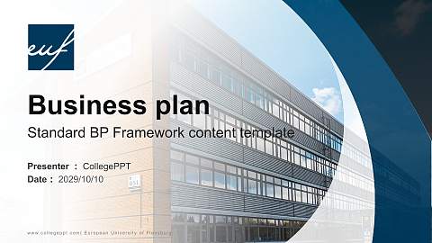 European University of Flensburg Competition/Entrepreneurship Contest PPT Template