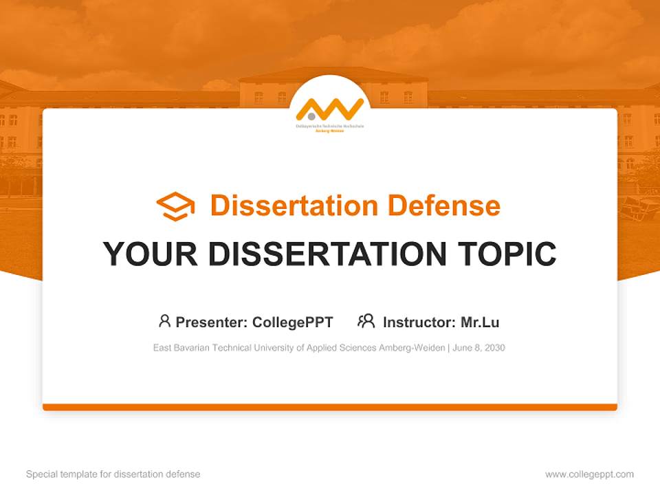 East Bavarian Technical University of Applied Sciences Amberg-Weiden Graduation Thesis Defense PPT Template4:3 ratio PPT effect preview image7
