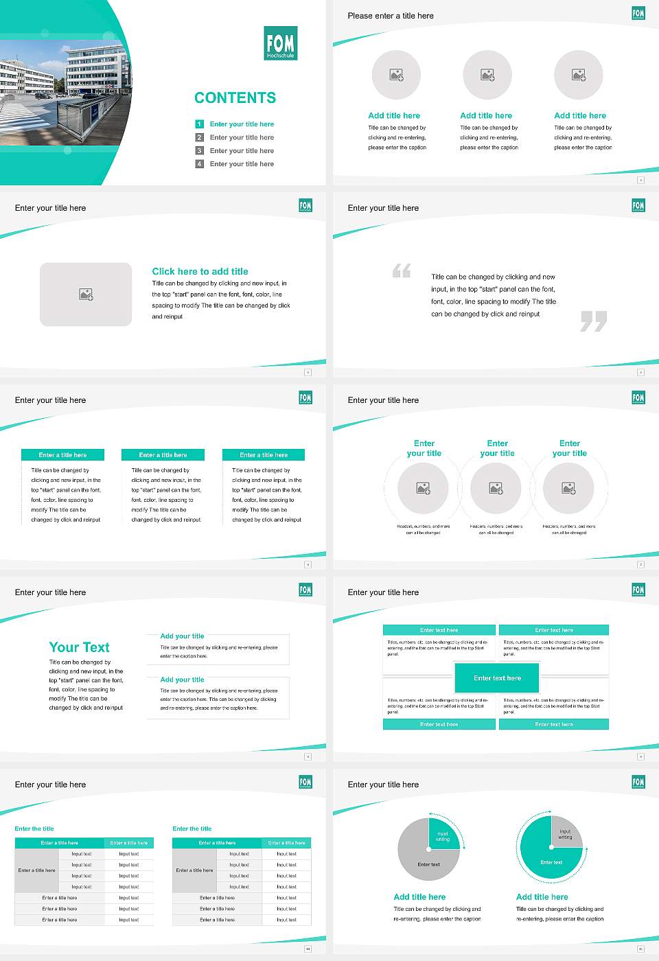 FOM University of Applied Sciences for Economics and Management Course/Courseware Creation PPT Template16:9 ratio PPT effect preview image2
