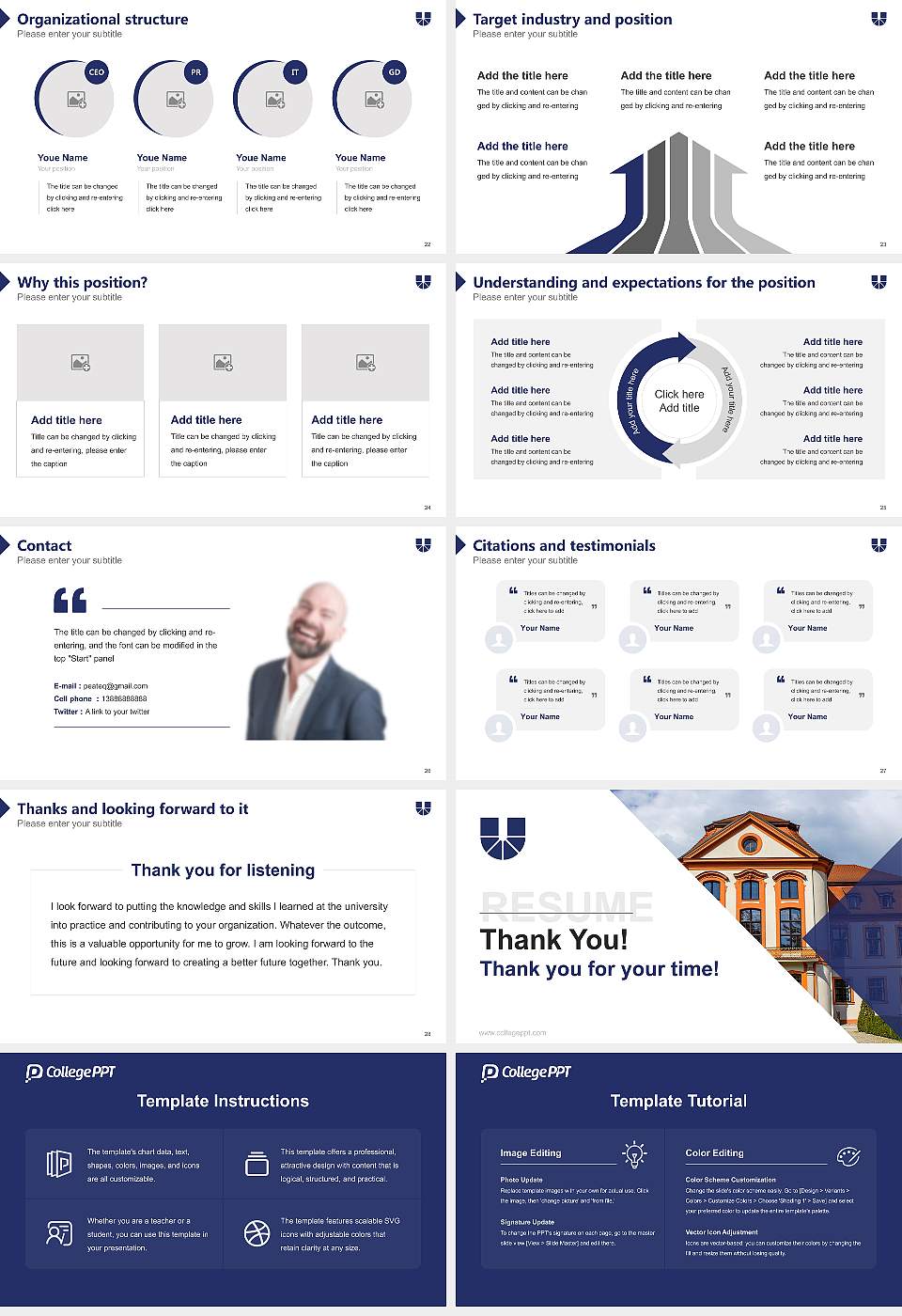 Catholic University of Eichstätt-Ingolstadt Resume PPT Template16:9 ratio PPT effect preview image4