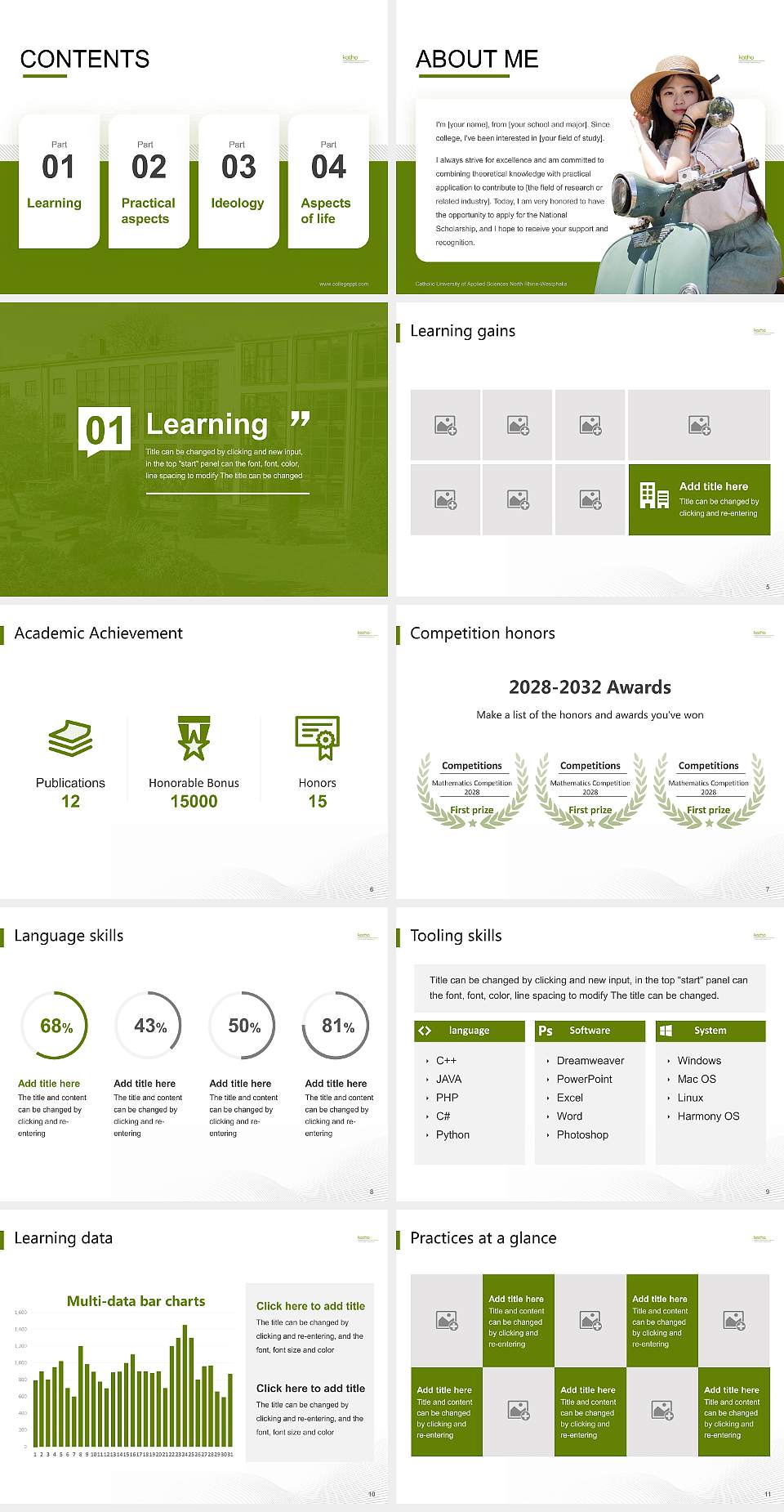 Catholic University of Applied Sciences North Rhine-Westphalia National Scholarship Defense PPT Template4:3 ratio PPT effect preview image2