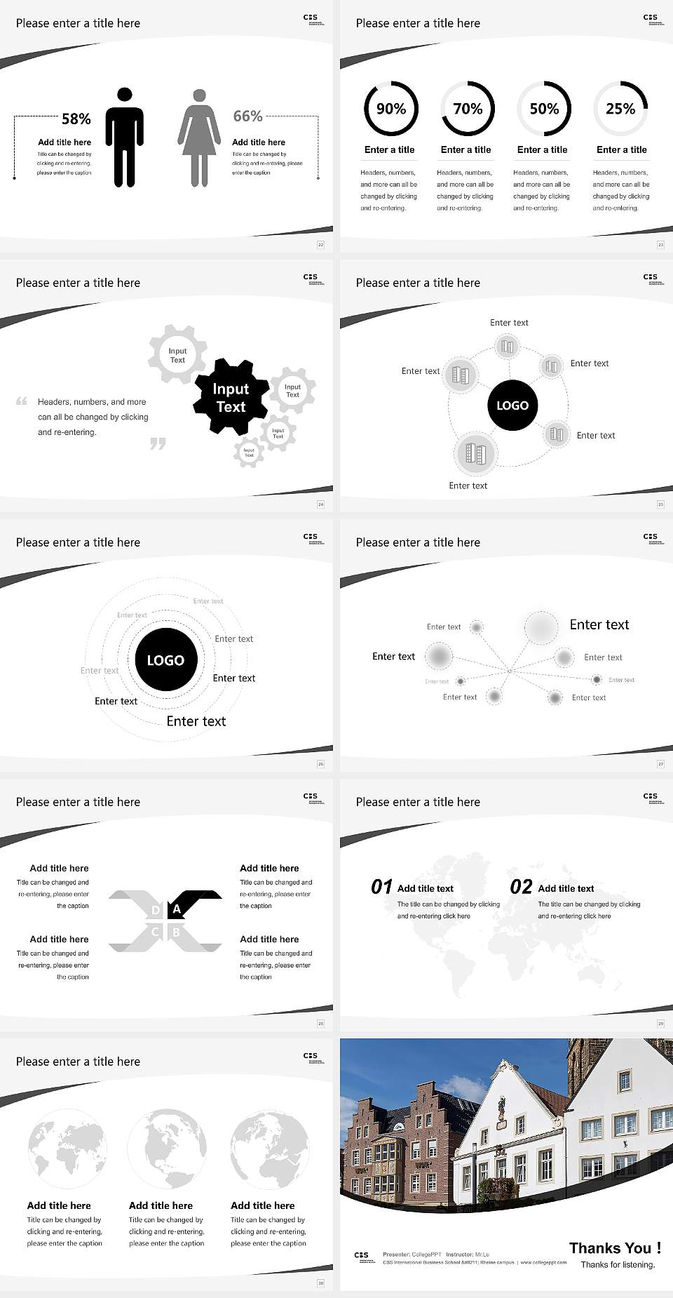 CBS International Business School – Rheine campus Course/Courseware Creation PPT Template4:3 ratio PPT effect preview image4