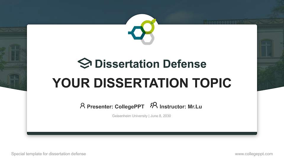 Geisenheim University Graduation Thesis Defense PPT Template16:9 ratio PPT effect preview image