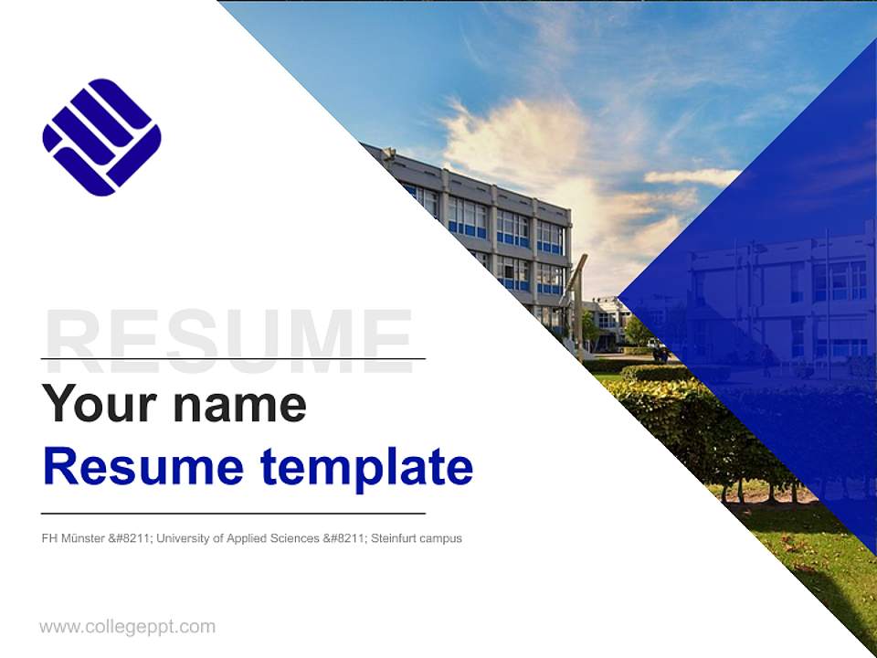 FH Münster – University of Applied Sciences – Steinfurt campus Resume PPT Template4:3 ratio PPT effect preview image5