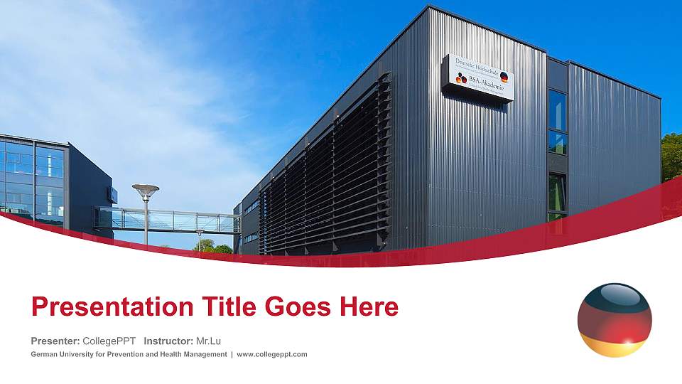 German University for Prevention and Health Management Course/Courseware Creation PPT Template16:9 ratio PPT effect preview image