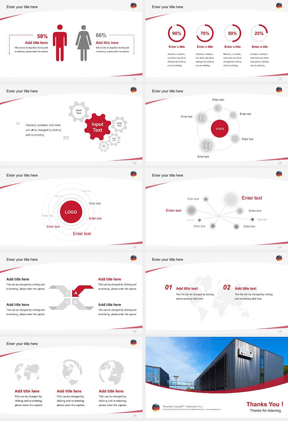 German University for Prevention and Health Management Course/Courseware Creation PPT Template16:9 ratio PPT effect preview image4