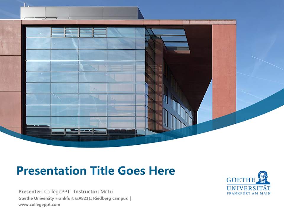 Goethe University Frankfurt – Riedberg campus Course/Courseware Creation PPT Template4:3 ratio PPT effect preview image5