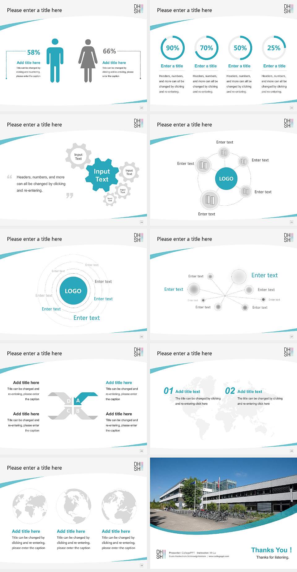 Duale Hochschule Schleswig-Holstein Course/Courseware Creation PPT Template4:3 ratio PPT effect preview image4