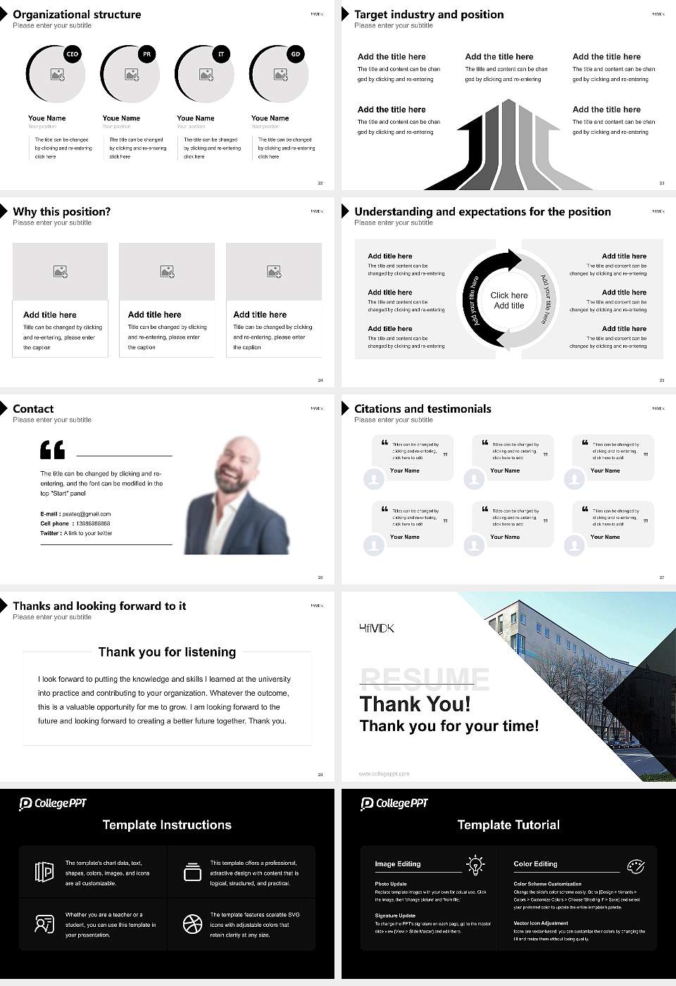 Frankfurt University of Music and Performing Arts Resume PPT Template16:9 ratio PPT effect preview image4