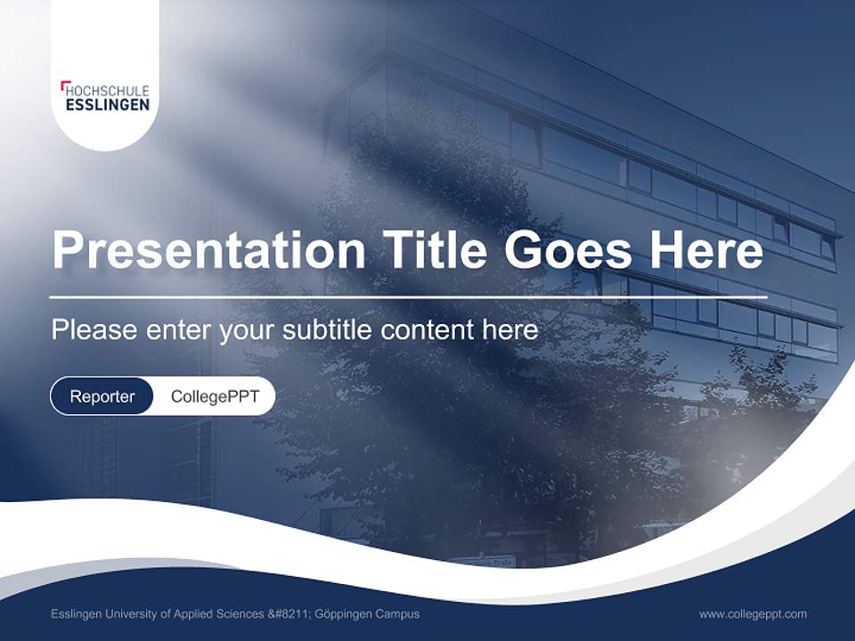 Esslingen University of Applied Sciences – Göppingen Campus Lecture Sharing and Networking Event PPT Template4:3 ratio PPT effect preview image4