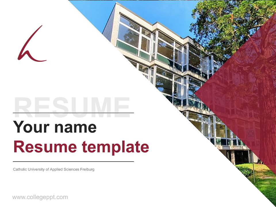 Catholic University of Applied Sciences Freiburg Resume PPT Template4:3 ratio PPT effect preview image5