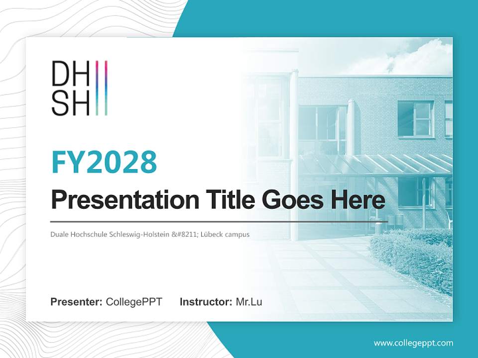Duale Hochschule Schleswig-Holstein – Lübeck campus Academic Presentation/Research Findings Report PPT Template4:3 ratio PPT effect preview image5