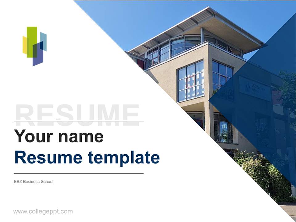EBZ Business School Resume PPT Template4:3 ratio PPT effect preview image5