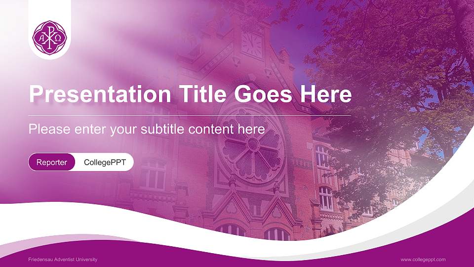 Friedensau Adventist University Lecture Sharing and Networking Event PPT Template16:9 ratio PPT effect preview image