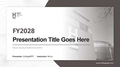 Hannover University of Applied Sciences and Arts Academic Presentation/Research Findings Report PPT Template